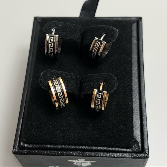 BlackJack Men's Gold Plated Stainless Steel Earrings